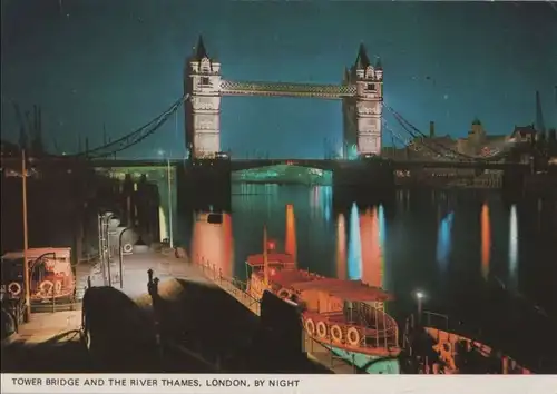Großbritannien - Großbritannien - London - Tower Bridge by night - 1984