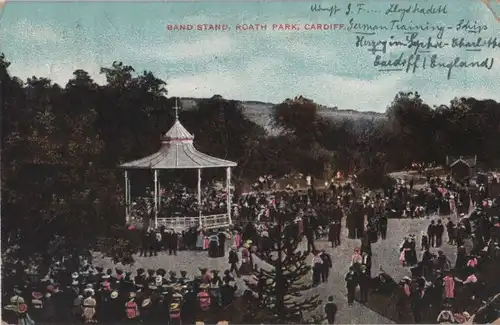 Großbritannien - Großbritannien - Cardiff - Roath Park, Band Stand - 1919