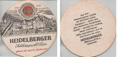 Bierdeckel rund - Heidelberger Schlossquell Bier