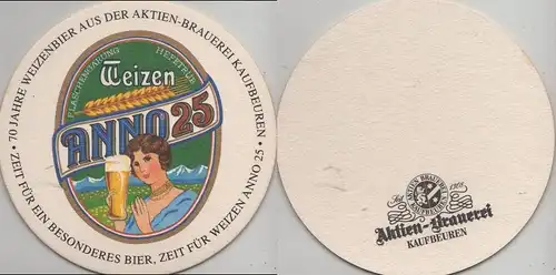 Bierdeckel rund - Aktien-Brauerei, Kaufbeuren