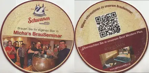 Bierdeckel rund - Schwanen