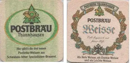 Bierdeckel quadratisch - Postbräu Weisse - Thannhausen