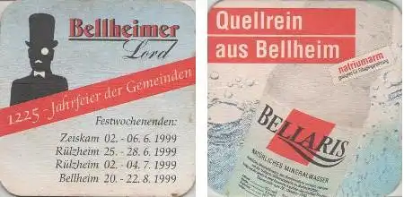 Bierdeckel quadratisch - Bellheimer Lord 1999