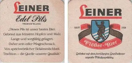 Bierdeckel quadratisch - Leiner Edel Pils - Flößer-Bier