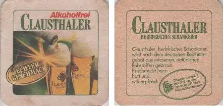 Bierdeckel quadratisch - Clausthaler herbfrisches Schankbier