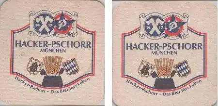 Bierdeckel quadratisch - Hacker-Pschorr - Bier fürs Leben