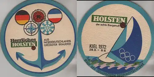 Bierdeckel rund - Holsten - Kiel 1972