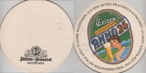 Bierdeckel rund - Aktien-Brauerei, Kaufbeuren