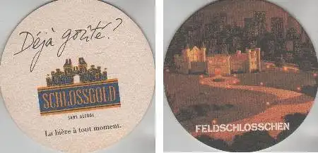 Bierdeckel rund - Feldschlößchen - Schlossgold ohne Alkohol