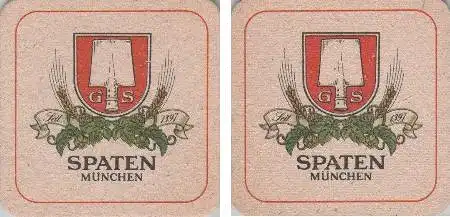 Bierdeckel quadratisch - Spaten - Bier aus München