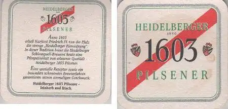 Bierdeckel quadratisch - Heidelberger Pilsener 1603