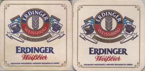 Bierdeckel quadratisch - Erdinger