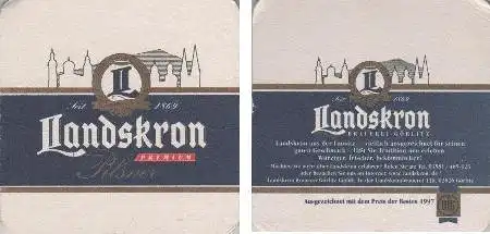 Bierdeckel quadratisch - Landskron Premium - Görlitz