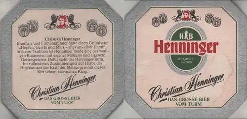 Bierdeckel quadratisch - Henninger