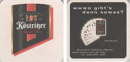 Bierdeckel quadratisch - Köstritzer - wwwo gibts denn sowas