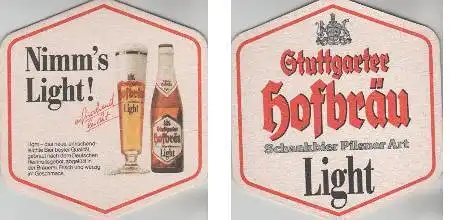 Bierdeckel 6-eckig - Stuttgarter Hofbräu - light