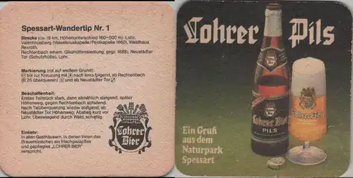 Bierdeckel quadratisch - Lohrer Bier