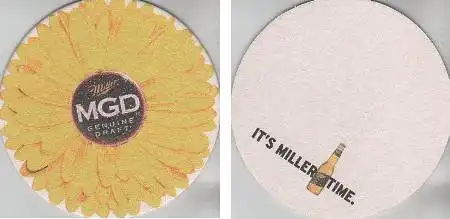 Bierdeckel rund - Miller - Genuine Draft - Miller Time