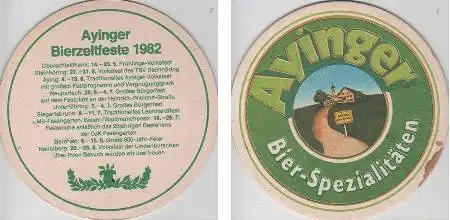 Bierdeckel rund - Ayinger - Bierzeltfeste 1982