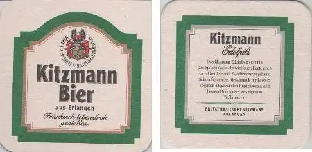 Bierdeckel quadratisch - Kitzmann Edelpils aus Erlangen