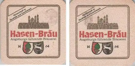 Bierdeckel quadratisch - Hasen - Augsburgs führende Brauerei
