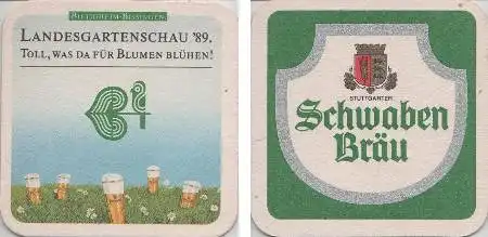 Bierdeckel quadr. - Schwaben Bräu - 1989 Landesgartenschau