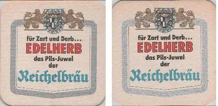 Bierdeckel quadratisch - Reichelbräu - für Zart und Derb