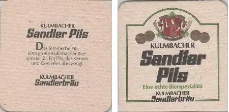 Bierdeckel quadratisch - Kulmbacher Sandler Pils Sandlerbräu