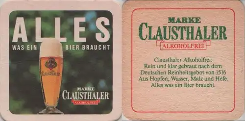 Bierdeckel quadratisch - Clausthaler