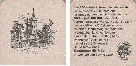 Bierdeckel quadratisch - Schwelmer - Schwelm - Kölner Straße