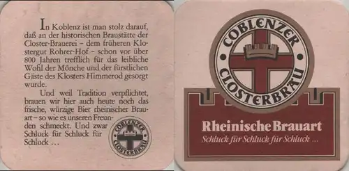 Bierdeckel quadratisch - Coblenzer Closterbräu