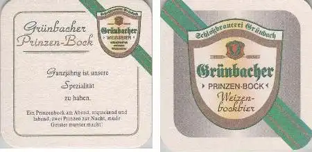 Bierdeckel quadratisch - Grünbacher Weizenbockbier