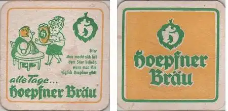 Bierdeckel quadratisch - Hoepfner Bräu - Stier