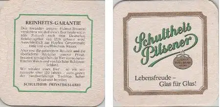 Bierdeckel quadratisch - Schultheis - Glas für Glas