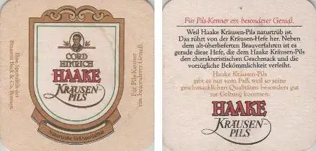 Bierdeckel quadratisch - Haake Krausenpils - Nadelloch