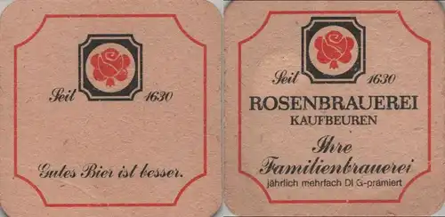 Bierdeckel quadratisch - Rosenbrauerei, Kaufbeuren