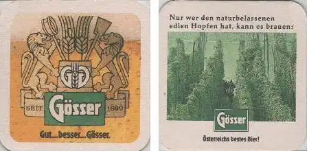 Bierdeckel quadratisch - Gösser - Österreichs bestes