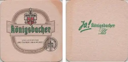 Bierdeckel quadratisch - Königsbacher - Vollendung Braukunst