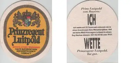 Bierdeckel oval - Prinzregent Luitpold - Ich wette