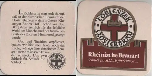 Bierdeckel quadratisch - Coblenzer Closterbräu