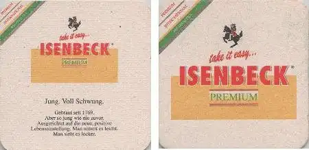 Bierdeckel quadratisch - Isenbeck - take it easy