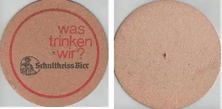 Bierdeckel rund - Schultheiss mit Nadelloch