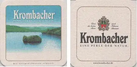 Bierdeckel quadratisch - Krombacher - Perle der Natur