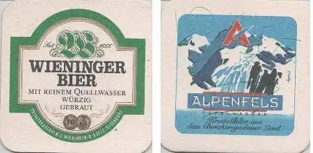 Bierdeckel quadratisch - Wieninger - Alpenfels