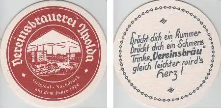 Bierdeckel rund - Apoldaer Vereinsbrauerei - Nachdruck