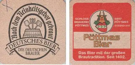 Bierdeckel quadratisch - Pöttmes - Deutsches Bier