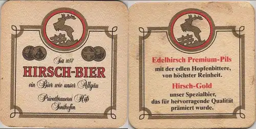 Bierdeckel quadratisch - Hirsch-Bier
