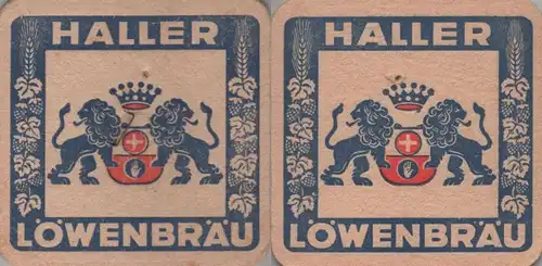 Bierdeckel quadratisch - Haller Löwenbräu