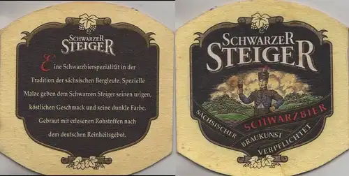 Bierdeckel Sonderform - Schwarzer Steiger