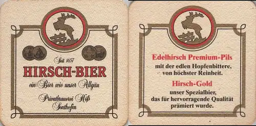 Bierdeckel quadratisch - Hirsch-Bier